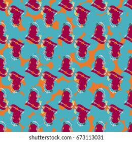 New colorful seamless pattern with doodle heart.