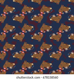 New colorful seamless pattern with doodle heart.