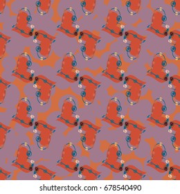 New colorful seamless pattern with doodle heart.