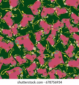 New colorful seamless pattern with doodle heart.