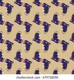 New colorful seamless pattern with doodle heart.