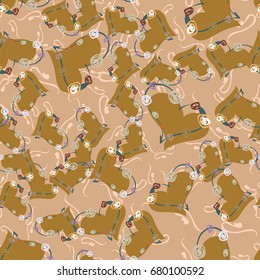 New colorful seamless pattern with doodle heart.