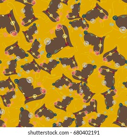 New colorful seamless pattern with doodle heart.