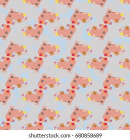 New colorful seamless pattern with doodle heart.