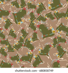 New colorful seamless pattern with doodle heart.