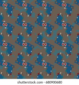 New colorful seamless pattern with doodle heart.