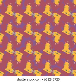 New colorful seamless pattern with doodle heart.