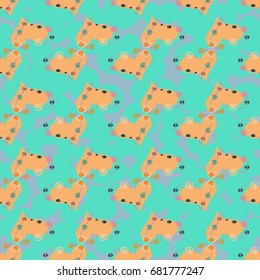 New colorful seamless pattern with doodle heart.