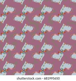 New colorful seamless pattern with doodle heart.