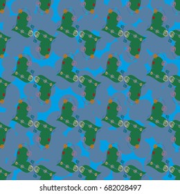 New colorful seamless pattern with doodle heart.