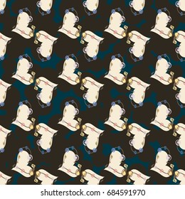 New colorful seamless pattern with doodle heart.
