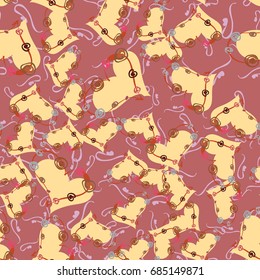 New colorful seamless pattern with doodle heart.