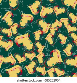 New colorful seamless pattern with doodle heart.