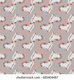 New colorful seamless pattern with doodle heart.