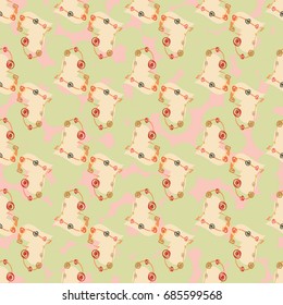 New colorful seamless pattern with doodle heart.