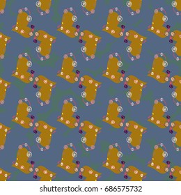 New colorful seamless pattern with doodle heart.