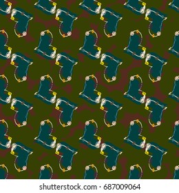 New colorful seamless pattern with doodle heart.