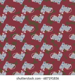 New colorful seamless pattern with doodle heart.