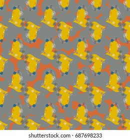 New colorful seamless pattern with doodle heart.