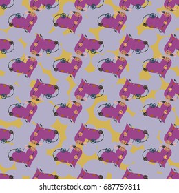 New colorful seamless pattern with doodle heart.