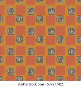 New colorful seamless pattern with doodle heart.