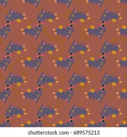 New colorful seamless pattern with doodle heart.