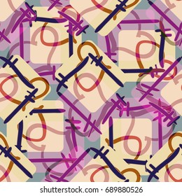 New colorful seamless pattern with doodle heart.