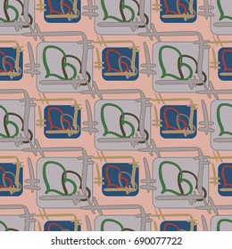 New colorful seamless pattern with doodle heart.