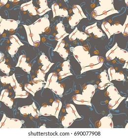 New colorful seamless pattern with doodle heart.