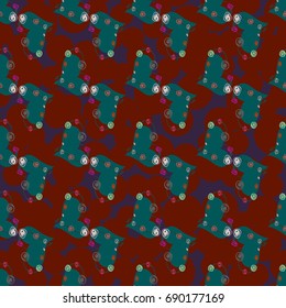 New colorful seamless pattern with doodle heart.