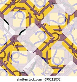 New colorful seamless pattern with doodle heart.