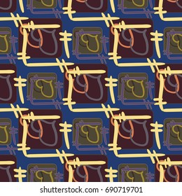 New colorful seamless pattern with doodle heart.