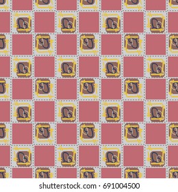 New colorful seamless pattern with doodle heart.