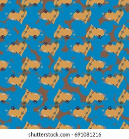New colorful seamless pattern with doodle heart.