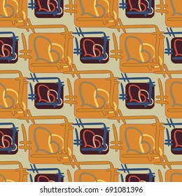New colorful seamless pattern with doodle heart.