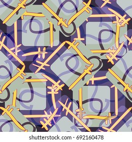 New colorful seamless pattern with doodle heart.