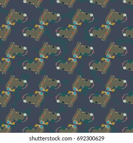 New colorful seamless pattern with doodle heart.