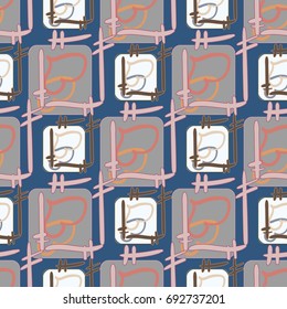 New colorful seamless pattern with doodle heart.