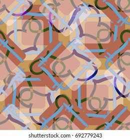 New colorful seamless pattern with doodle heart.