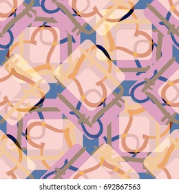 New colorful seamless pattern with doodle heart.