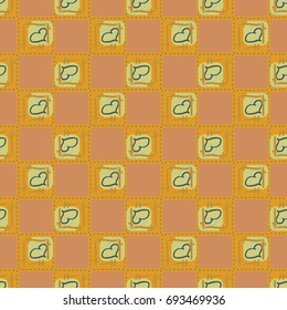 New colorful seamless pattern with doodle heart.