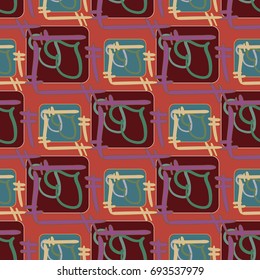 New colorful seamless pattern with doodle heart.