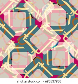 New colorful seamless pattern with doodle heart.
