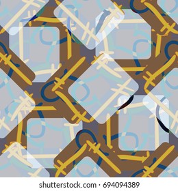 New colorful seamless pattern with doodle heart.