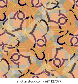 New colorful seamless pattern with doodle heart.
