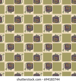 New colorful seamless pattern with doodle heart.