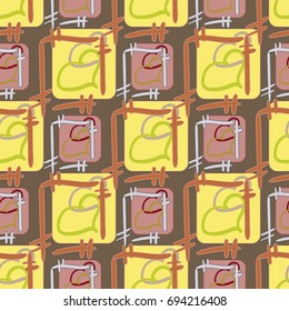 New colorful seamless pattern with doodle heart.