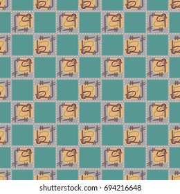 New colorful seamless pattern with doodle heart.