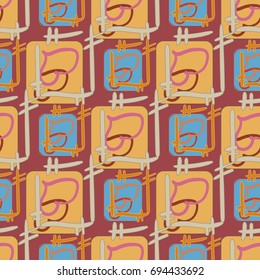 New colorful seamless pattern with doodle heart.