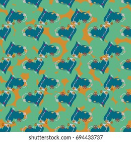 New colorful seamless pattern with doodle heart.
